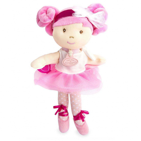 Doudou Jolijou Panenka mini baletka "Les Tutus" 23 cm bílo-růžové šaty