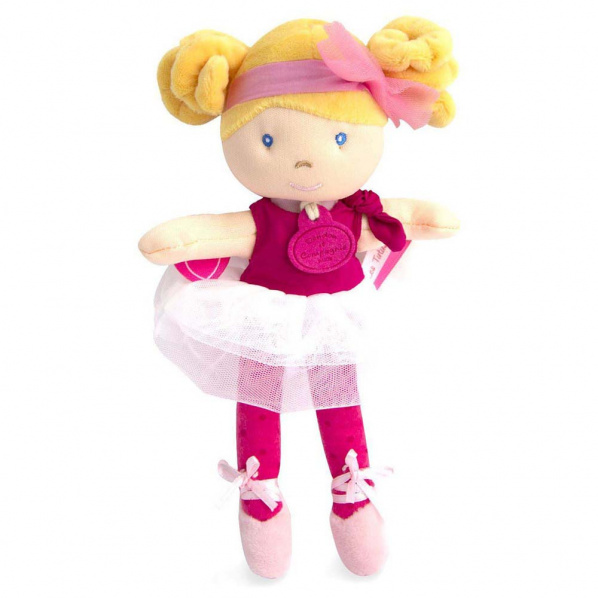 Doudou Jolijou Panenka mini baletka "Les Tutus" 23 cm tmavě růžové šaty