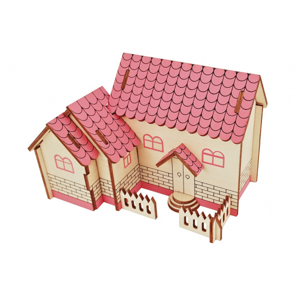 Woodcraft Dřevěné 3D puzzle Fialový dům