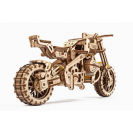 Ugears 3D dřevěné mechanické puzzle UGR-10 Motorka (scrambler) s vozíkem