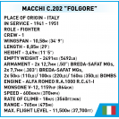 COBI 5760 Italský stíhací letoun Macchi MC. 202 FOLGORE