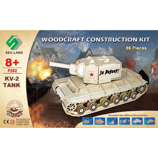 Woodcraft Dřevěné 3D puzzle tank KV 2