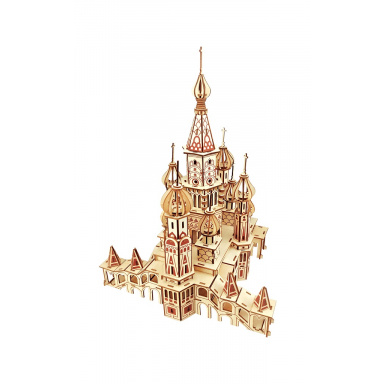 Woodcraft Dřevěné 3D puzzle Chrám Vasila Blaženého přírodní