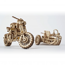 Ugears 3D dřevěné mechanické puzzle UGR-10 Motorka (scrambler) s vozíkem