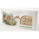 Ugears 3D dřevěné mechanické puzzle UGR-10 Motorka (scrambler) s vozíkem