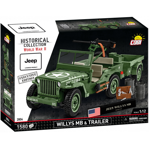 COBI 2804 Americký terénní automobil Jeep Willys s přívěsem EXECUTIVE EDITION