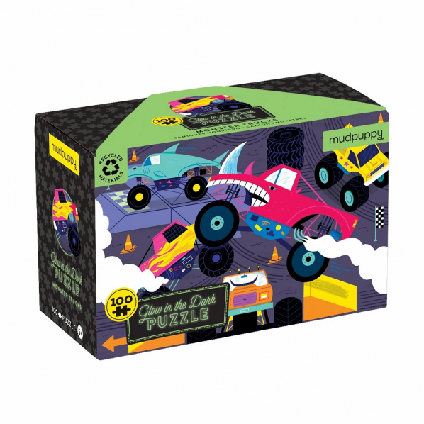 Mudpuppy Puzzle Monster Trucks - svítí ve tmě 100 dílků