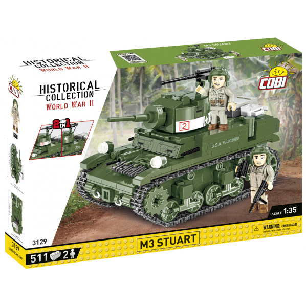 COBI 3129 M3 Stuart, 1:35, 511 k, 2 f