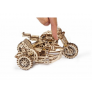 Ugears 3D dřevěné mechanické puzzle UGR-10 Motorka (scrambler) s vozíkem