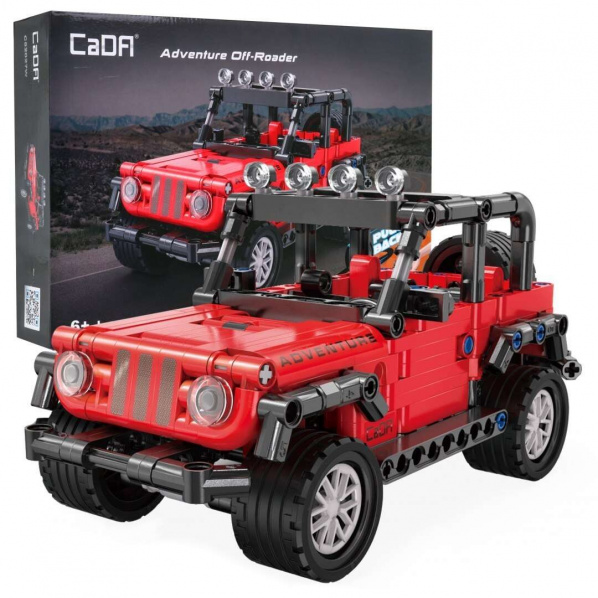 CaDA  C52027W Terénní červené auto Smash Off-Roader Pull-back