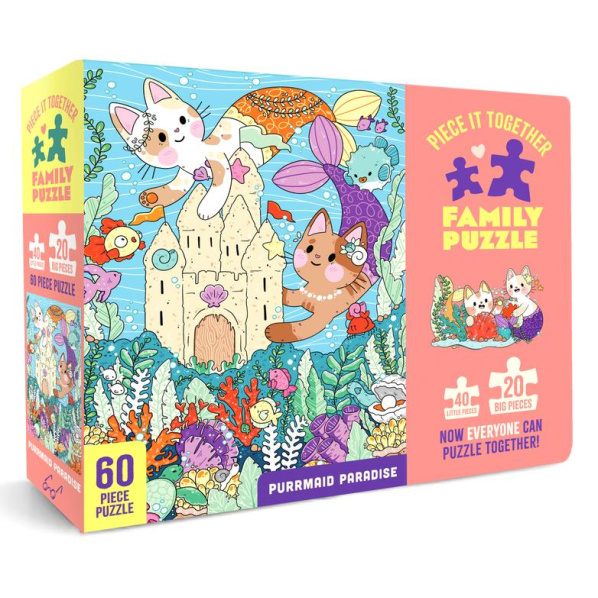 Chronicle books Rodinné puzzle Purrmaid Paradise 60 dílků