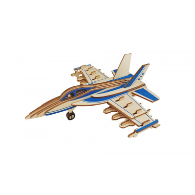 Woodcraft Dřevěné 3D puzzle Bojové letadlo F18