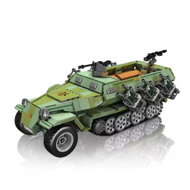 Mould King 20027 R/C Kolopásový transportér SD KFZ 251/1 + protitankové dělo PAK 40