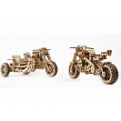 Ugears 3D dřevěné mechanické puzzle UGR-10 Motorka (scrambler) s vozíkem