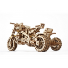 Ugears 3D dřevěné mechanické puzzle UGR-10 Motorka (scrambler) s vozíkem