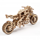 Ugears 3D dřevěné mechanické puzzle UGR-10 Motorka (scrambler) s vozíkem