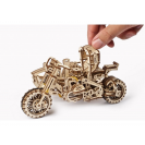 Ugears 3D dřevěné mechanické puzzle UGR-10 Motorka (scrambler) s vozíkem