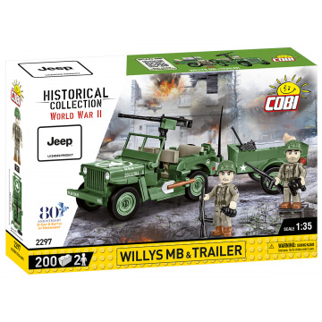 COBI 2297 II WW Willys MB s přívěsem D-DAY