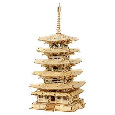 RoboTime dřevěné 3D puzzle Pětipatrová pagoda