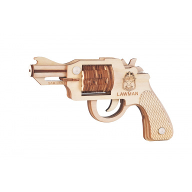 Woodcraft Dřevěné 3D puzzle Zbraň na gumičky Revolver Colt