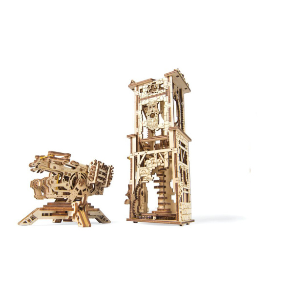 Ugears 3D dřevěné mechanické puzzle Věž Archballista