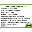 COBI 3123 Německý tank PzKpfw VI Tiger č.131,  1:35