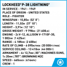 COBI 5882 Americký stíhací letoun Lockheed P-38 Lightning